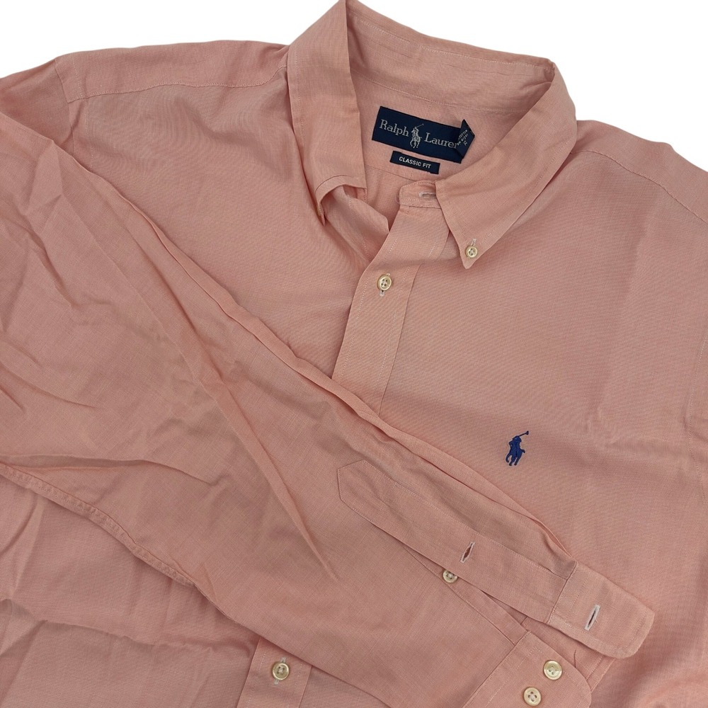 Ralph Lauren Classic‎ Fit Button-Down Oxford Shirt in Salmon Pink 17/XL